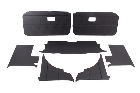 Trim Panel Kit - 7 Piece - Black with Black Piping - RP1396BLACK